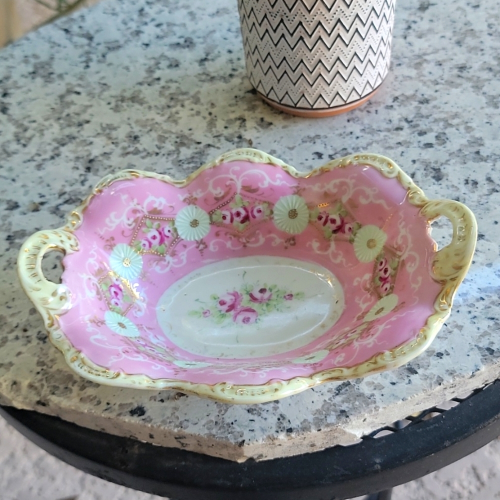 Vintage Ornate Glass Tray Circa 1950